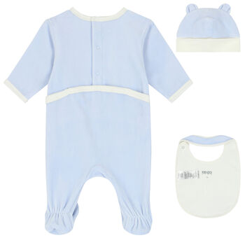 Baby Boys Blue Logo & Animals Babygrows Gift Set